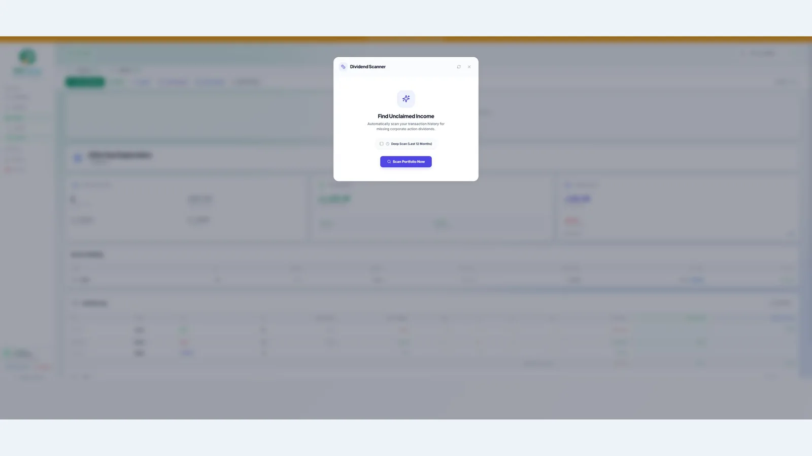 Scan your history for missing dividend records — demo account